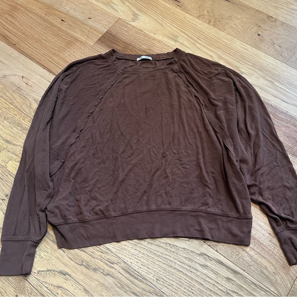Sweet Romeo Brown Ribbed Long Sleeve - Size M